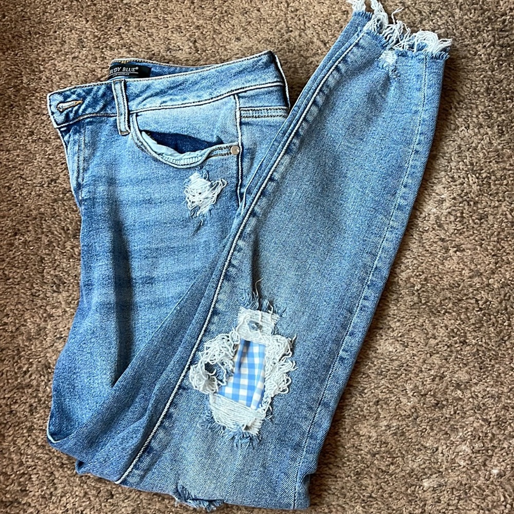 Judy Blue patch destressed